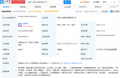 字節(jié)跳動(dòng)投資三發(fā)餐飲管理公司,后者經(jīng)營(yíng)范圍含人工智能應(yīng)用等